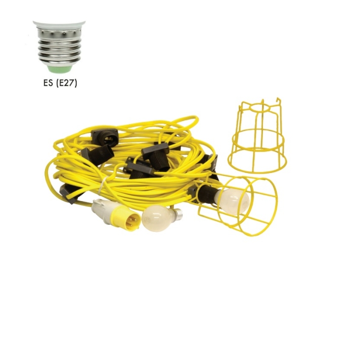 İŞIQLANDIRMA DƏSTİ  DETA KABELLİ VƏ MÜHAFİZƏ QƏFƏSLİ 22M (8/10W LED LAMPA)