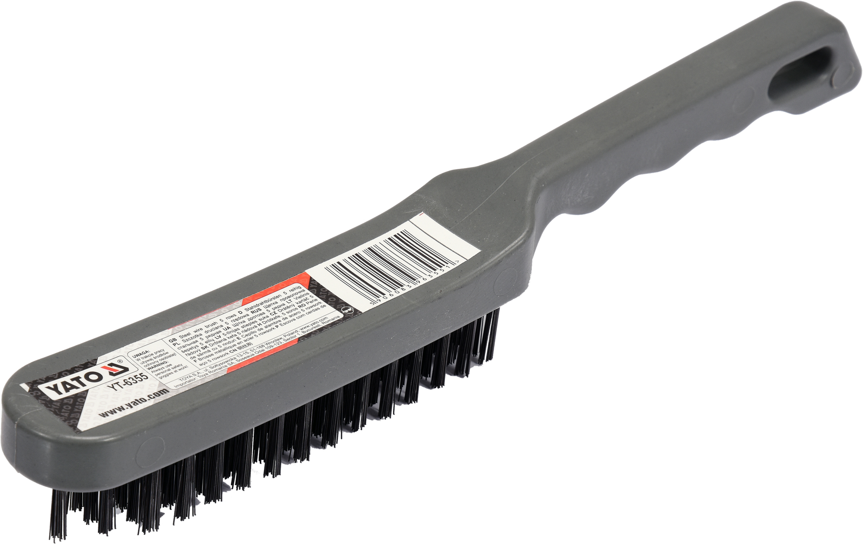 YATO YT-6355 STEEL WIRE BRUSH, PLASTIC 5 ROWS