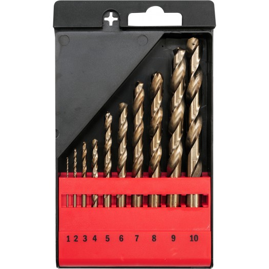 YATO YT-41603 CO-HSS TWIST DRILLING SET 10 pieces 1-10 mm