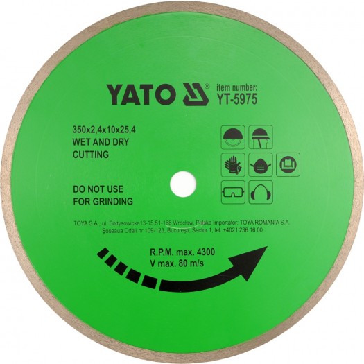 YATO YT-5975 DIAMOND BROTHER FOR CERAMICS 350X25.4 mm
