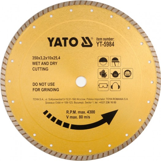 YATO YT-5983 DIAMOND KNIFE FOR CERAMIC MATERIALS 300X25.4 mm