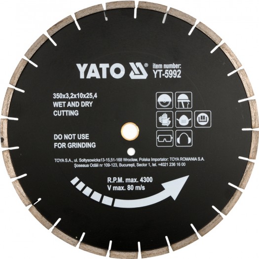 YATO YT-5994 DIAMOND KNIFE FOR ASPHALT 450X25.4 mm
